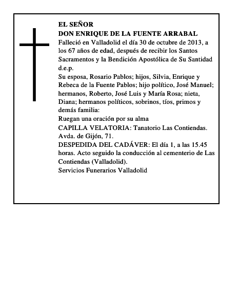 Don Enrique de la Fuente Arrabal