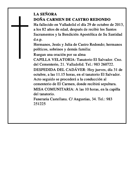 Doña Carmen de Castro Redondo