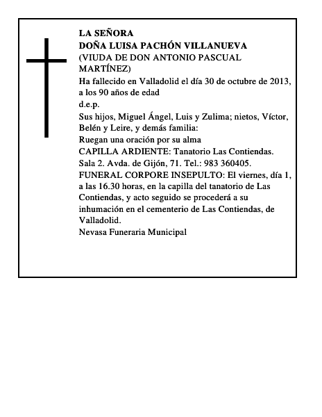Doña Luisa Pachón Villanueva