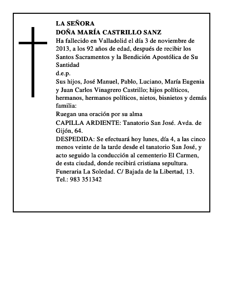 Doña María Castrillo Sanz