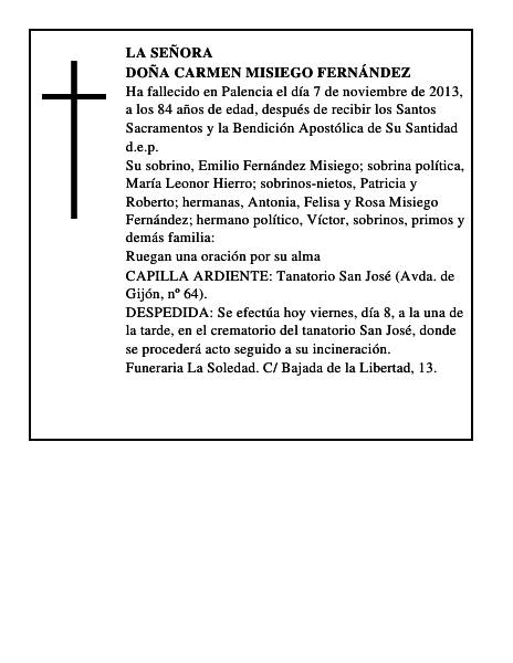 Doña Carmen Misiego Fernández