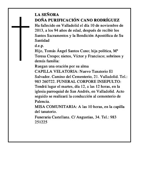 Doña Purificación Cano Rodríguez