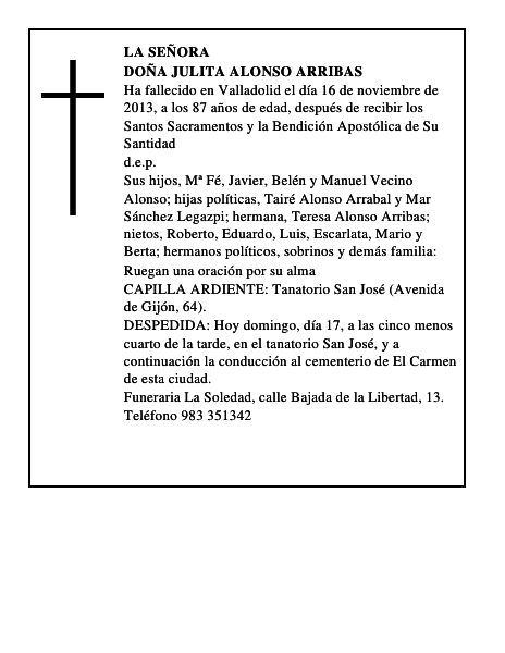 Doña Julita Alonso Arribas