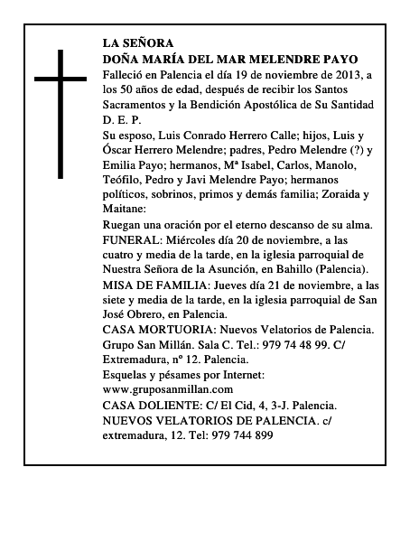 Doña María del Mar Melendre Payo