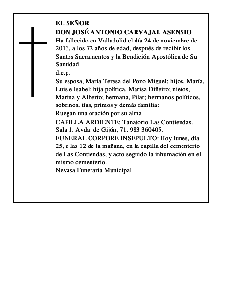 Don José Antonio Carvajal Asensio