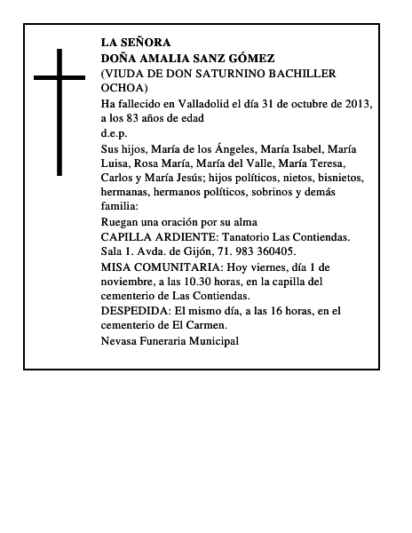 Doña Amalia Sanz Gómez