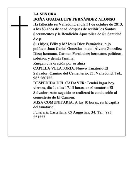 Doña Guadalupe Fernández Alonso