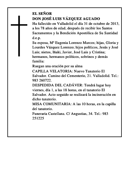 Don José Luis Vázquez Aguado