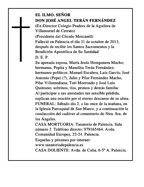 Don José Angel Terán Fernández