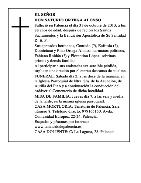 Don Saturio Ortega Alonso