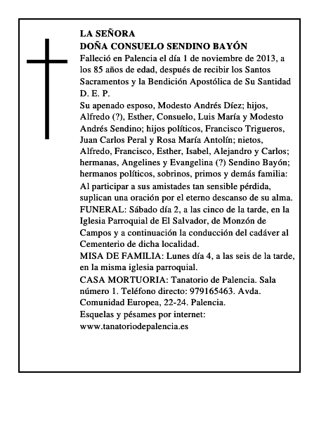 Doña Consuelo Sendino Bayón