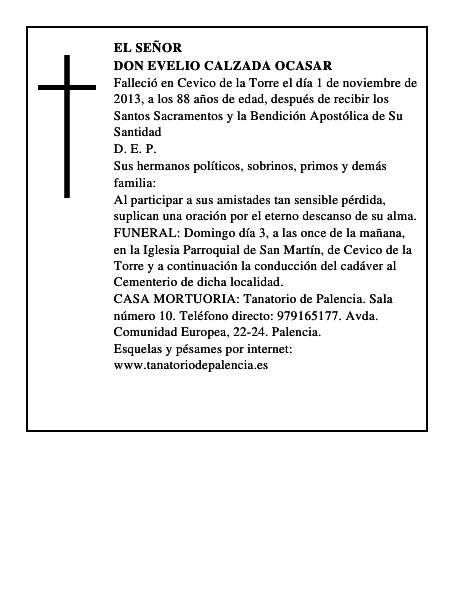 Don Evelio Calzada Ocasar