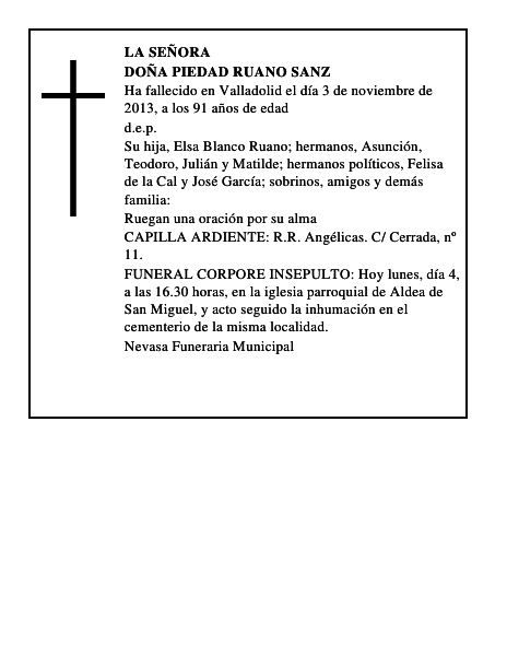 Doña Piedad Ruano Sanz