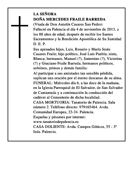 Doña Mercedes Fraile Barreda