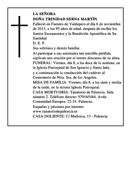 Doña Trinidad Serna Martín
