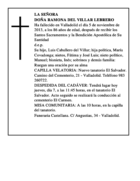 Doña Ramona del Villar Lebrero