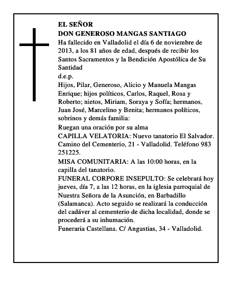 Don Generoso Mangas Santiago