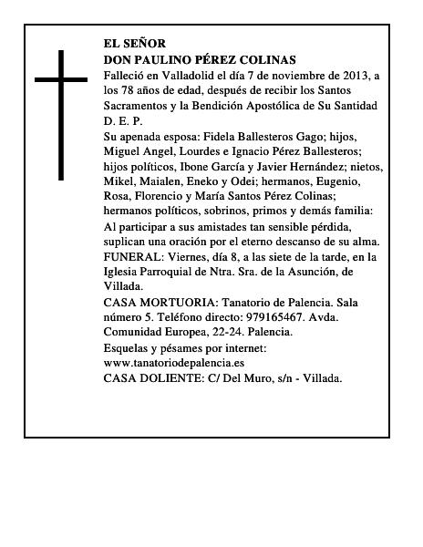 Don Paulino Pérez Colinas