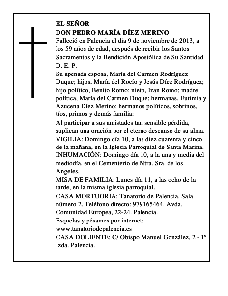 Don Pedro María Díez Merino