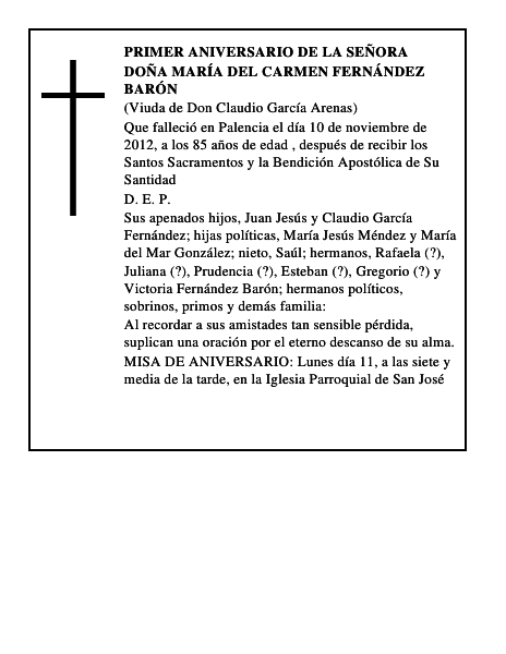 Doña María del Carmen Fernández Barón