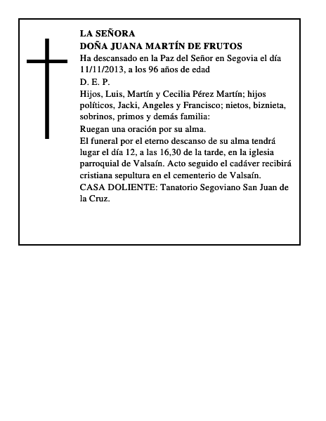 Doña Juana Martín de Frutos