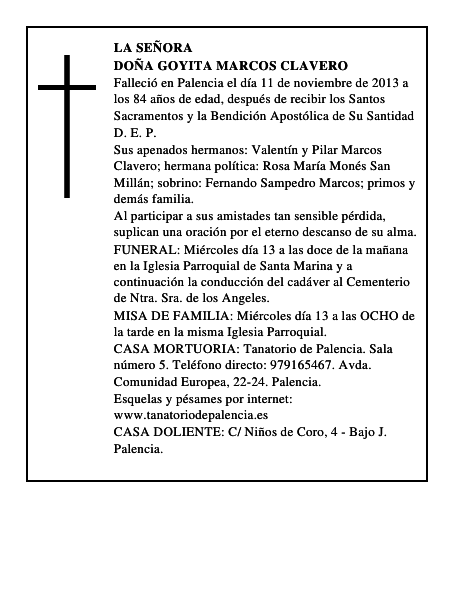 Doña Goyita Marcos Clavero