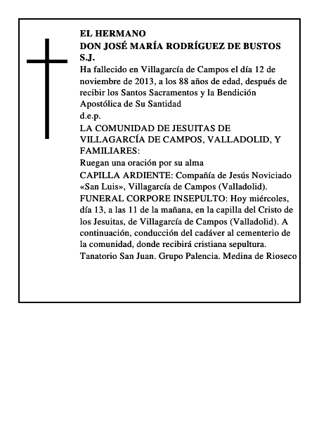 Don José María Rodríguez de Bustos S.J.