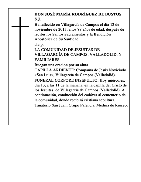 Don José María Rodríguez de Bustos S.J.