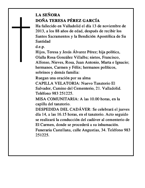 Doña Teresa Pérez García