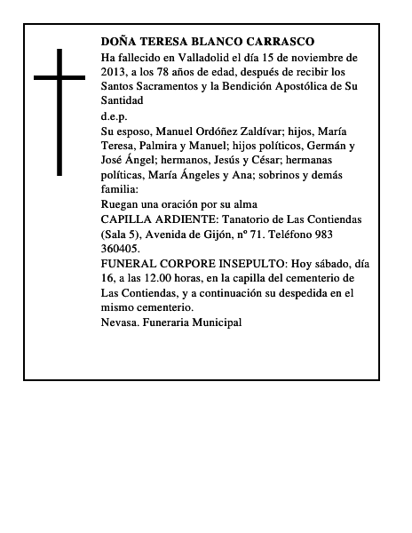 Doña Teresa Blanco Carrasco