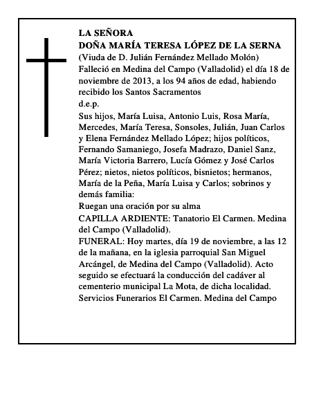 Doña María Teresa López de la Serna
