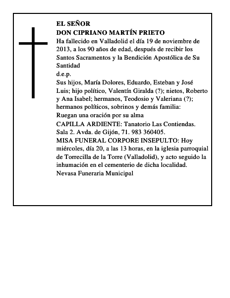 Don Cipriano Martín Prieto