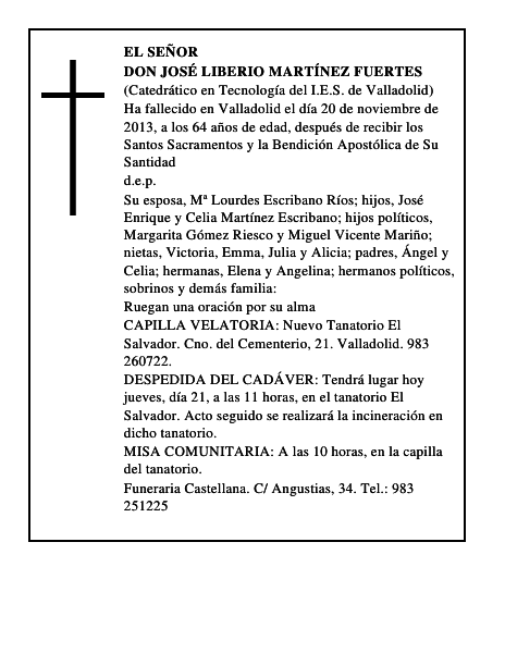 Don José Liberio Martínez Fuertes