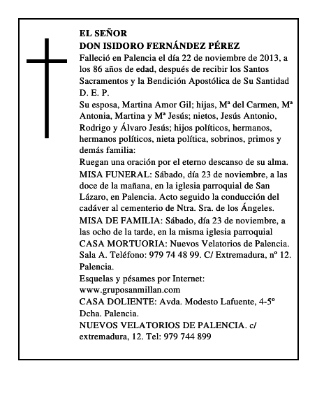 Don Isidoro Fernández Pérez