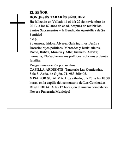 Don Jesús Tabarés Sánchez