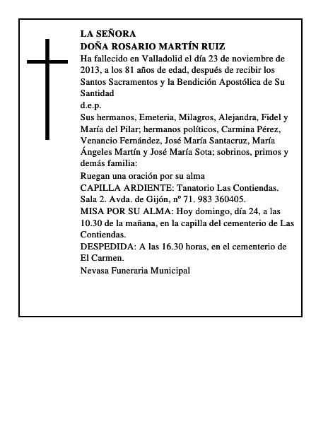 Doña Rosario Martín Ruiz