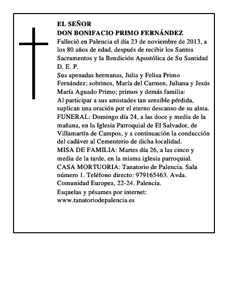 Don Bonifacio Primo Fernández