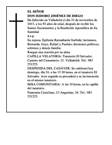 Don Isidoro Jiménez de Diego