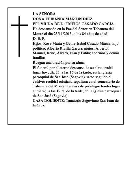 Doña Epifania Martín Diez