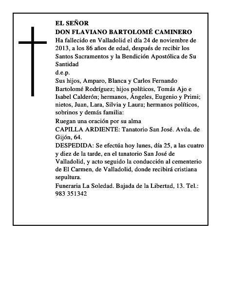 Don Flaviano Bartolomé Caminero