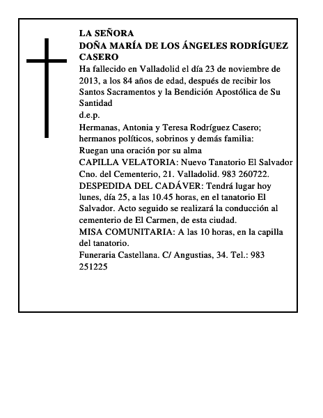 Doña María de los Ángeles Rodríguez Casero
