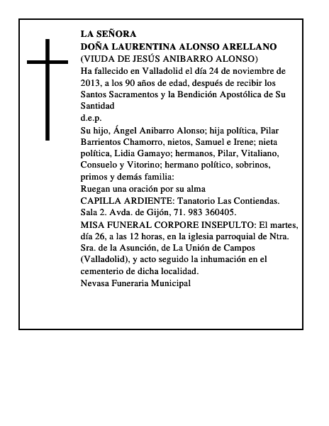 Doña Laurentina Alonso Arellano