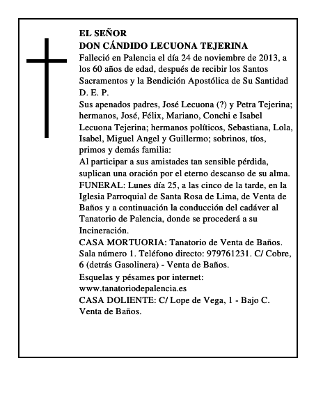 Don Cándido Lecuona Tejerina