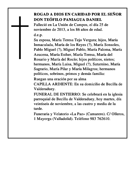 Don Teófilo Paniagua Daniel