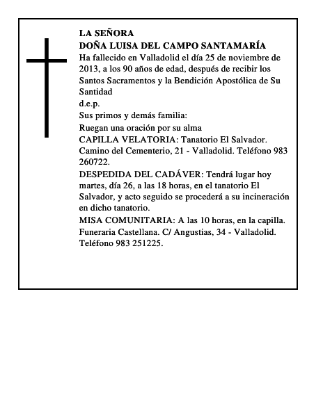 Doña Luisa del Campo Santamaría