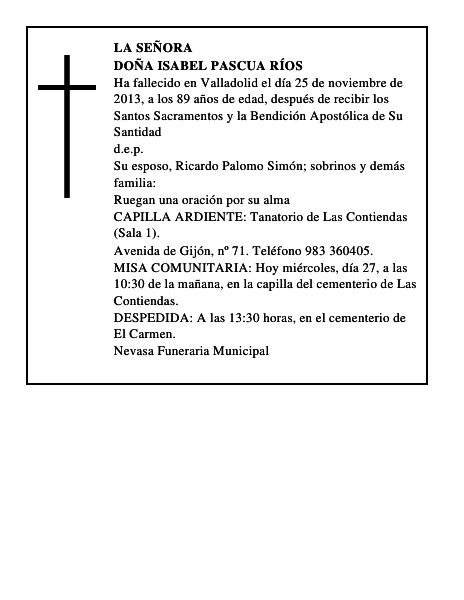 Doña Isabel Pascua Ríos