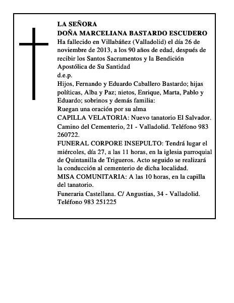 Doña Marceliana Bastardo Escudero