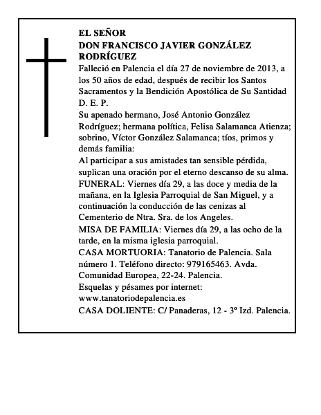 Don Francisco Javier González Rodríguez