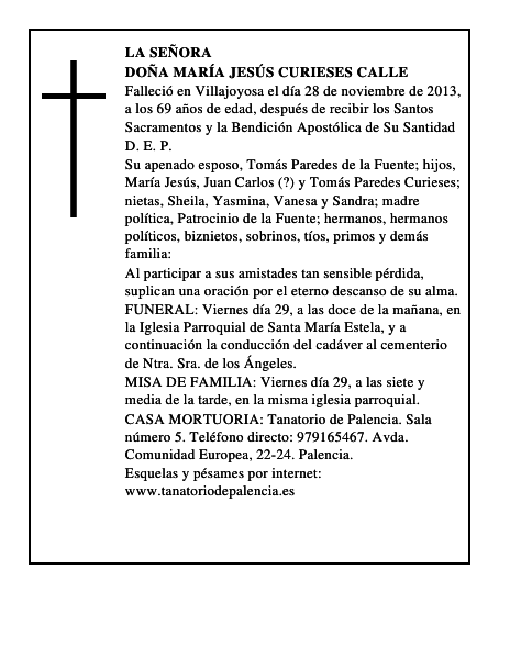 Doña María Jesús Curieses Calle