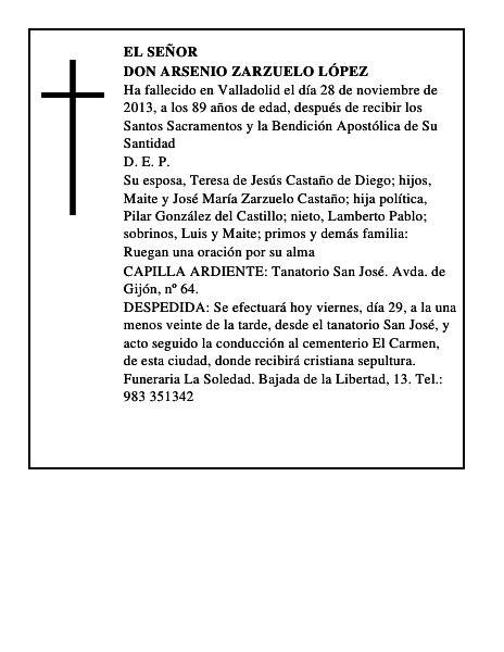 Don Arsenio Zarzuelo López